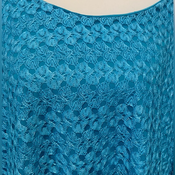 Kim Rogers 2X gorgeous aqua ombré lace outer layer too. Like new. - Picture 2 of 7
